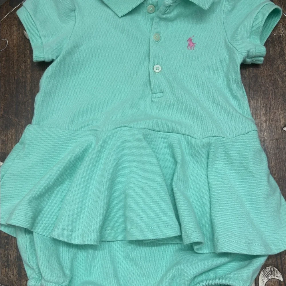Ralph Lauren Baby Polo Dress in Aqua - Picture 1 of 8